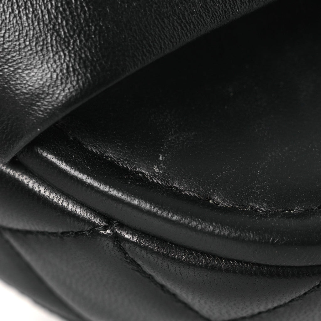 Lambskin Quilted CC Platform Mules 40 Black