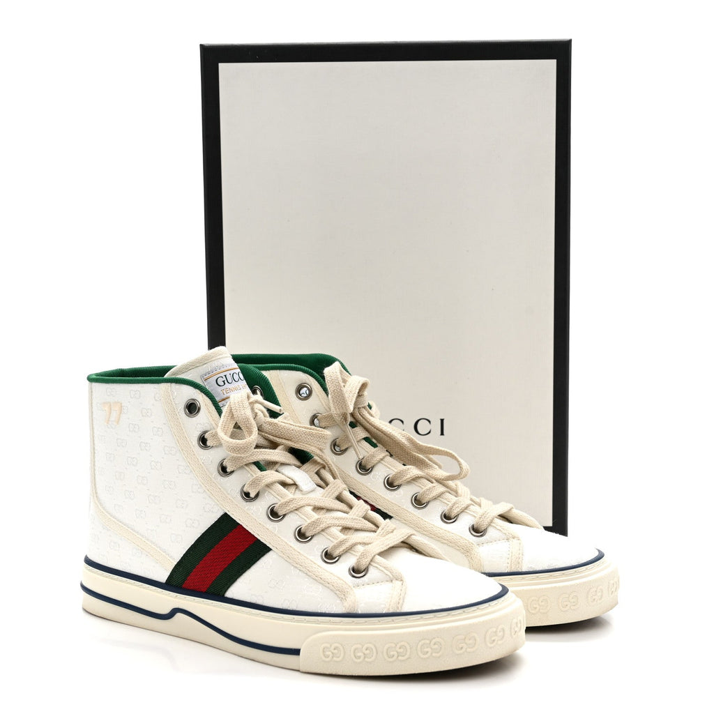 Monogram GG Mignon Web Womens 1977 Tennis High Top Sneakers 37 White