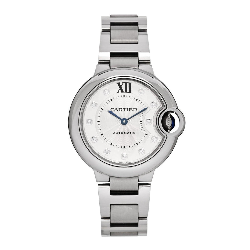 Stainless Steel Diamond 33mm Ballon Bleu De Cartier Automatic Watch