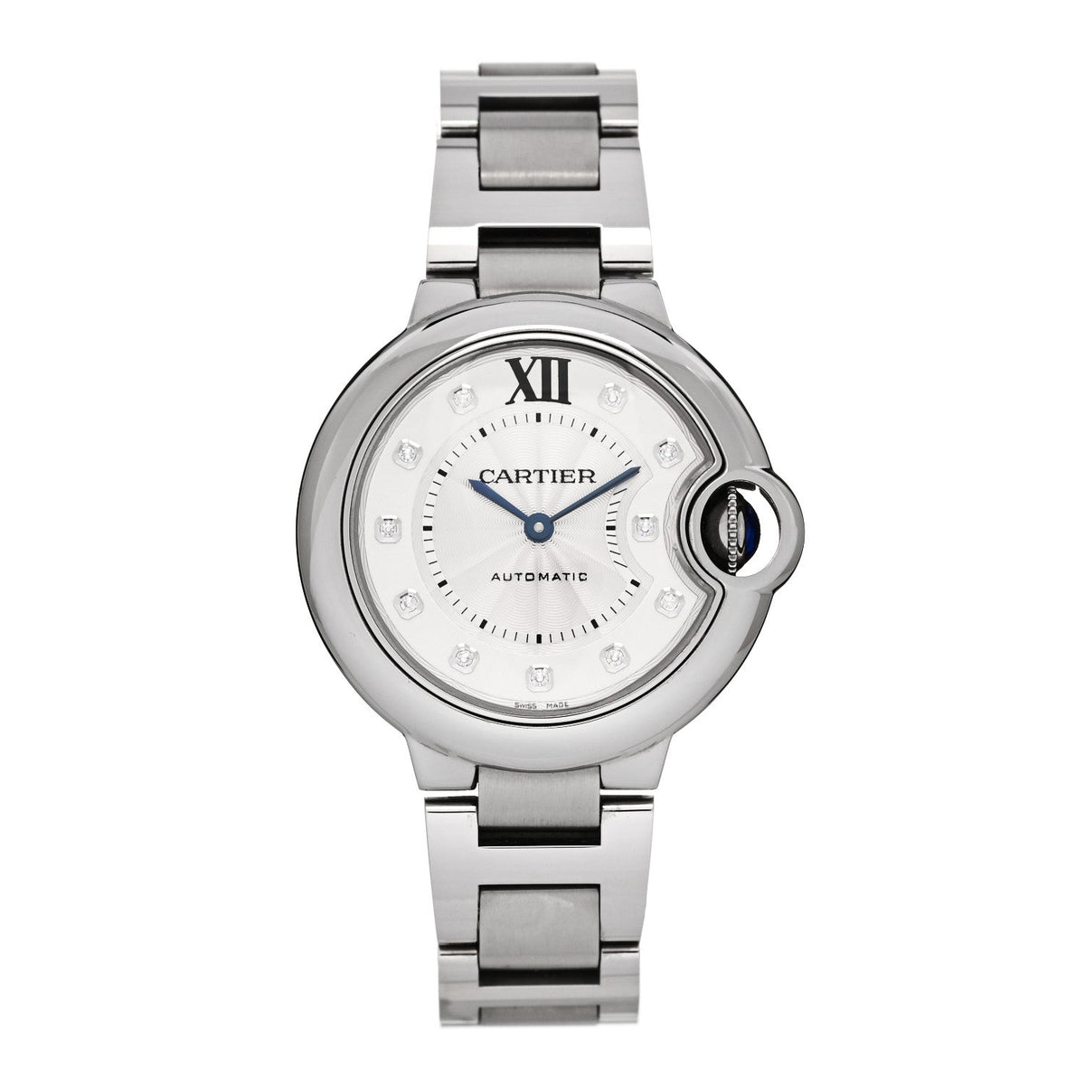 Stainless Steel Diamond 33mm Ballon Bleu De Cartier Automatic Watch
