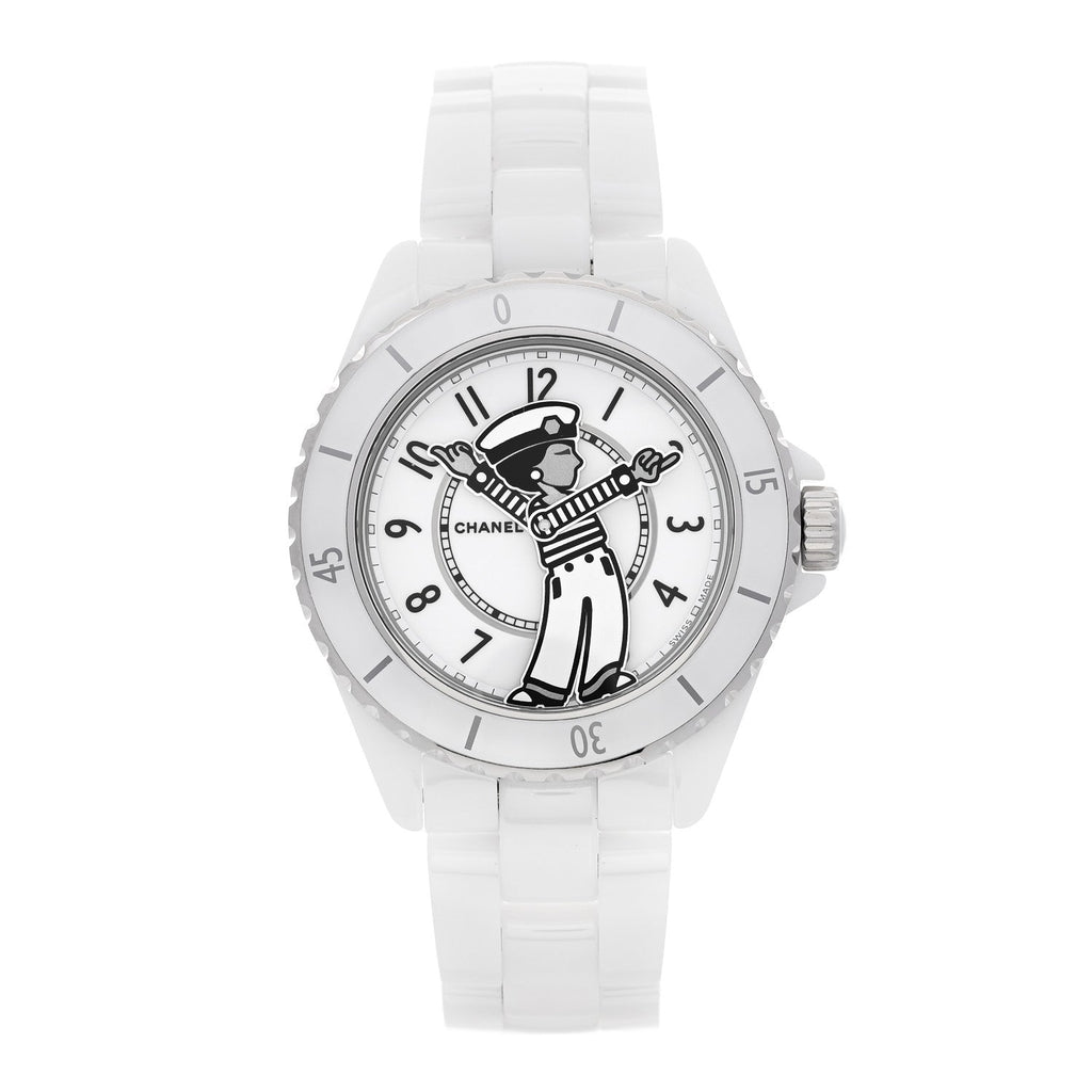 Stainless Steel Ceramic 38mm J12 Limited Edition Mademoiselle La Pausa Automatic Watch White