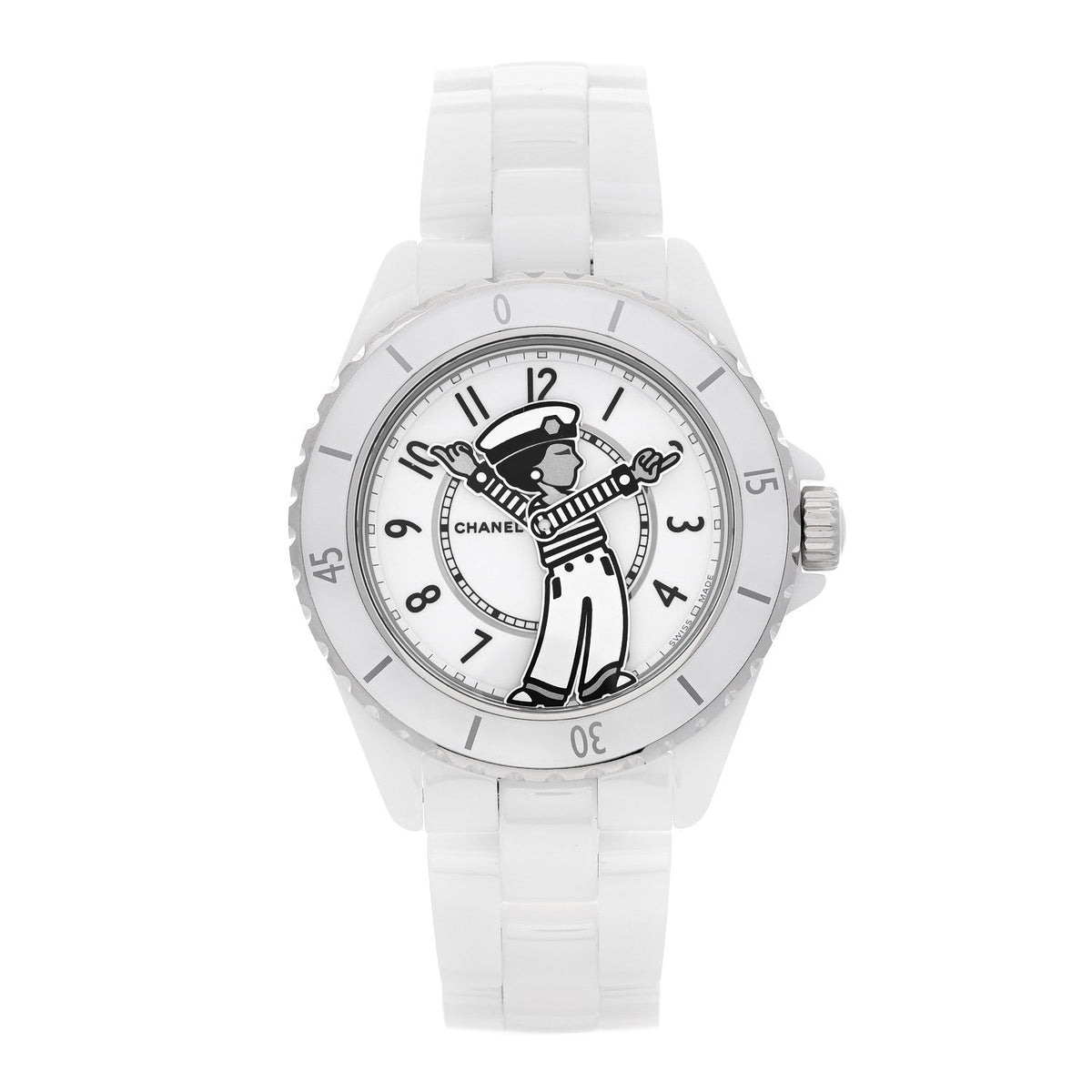 Stainless Steel Ceramic 38mm J12 Limited Edition Mademoiselle La Pausa Automatic Watch White