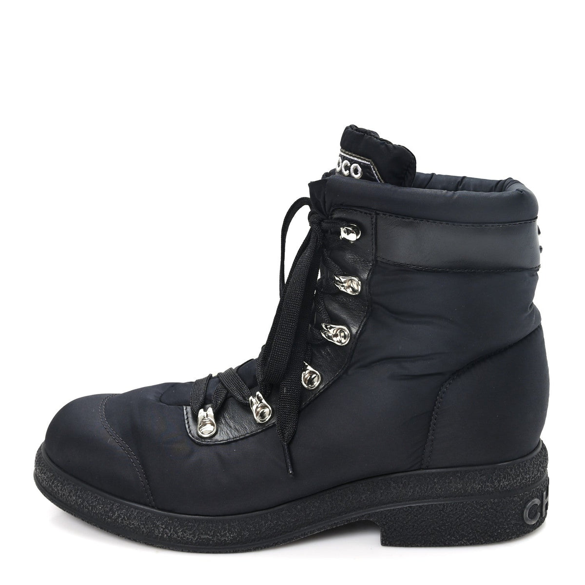 Nylon Calfskin Womens Coco Neige Short Boots 40 Black
