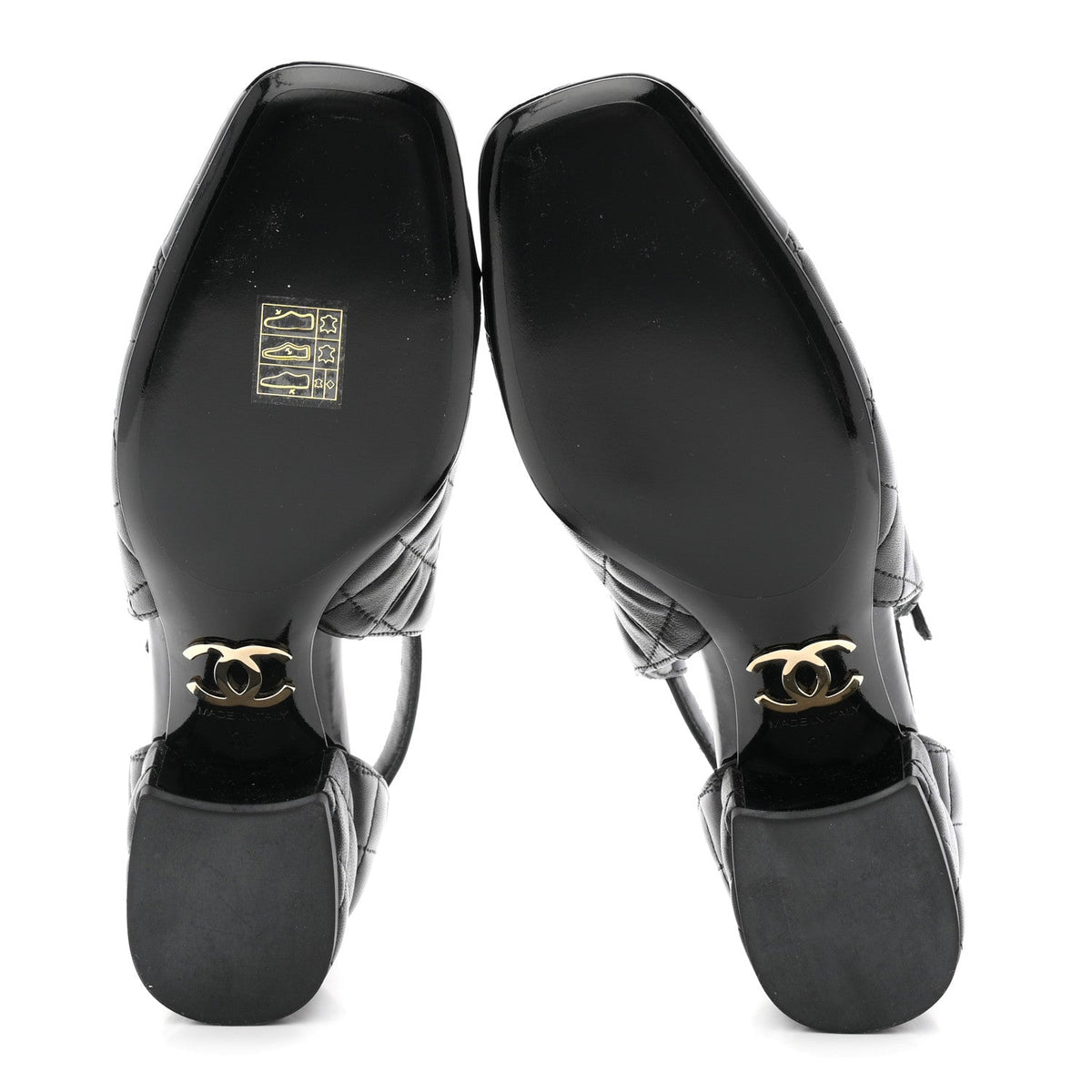 Lambskin Patent Quilted Cap Toe Mary Jane Flats 36 Black