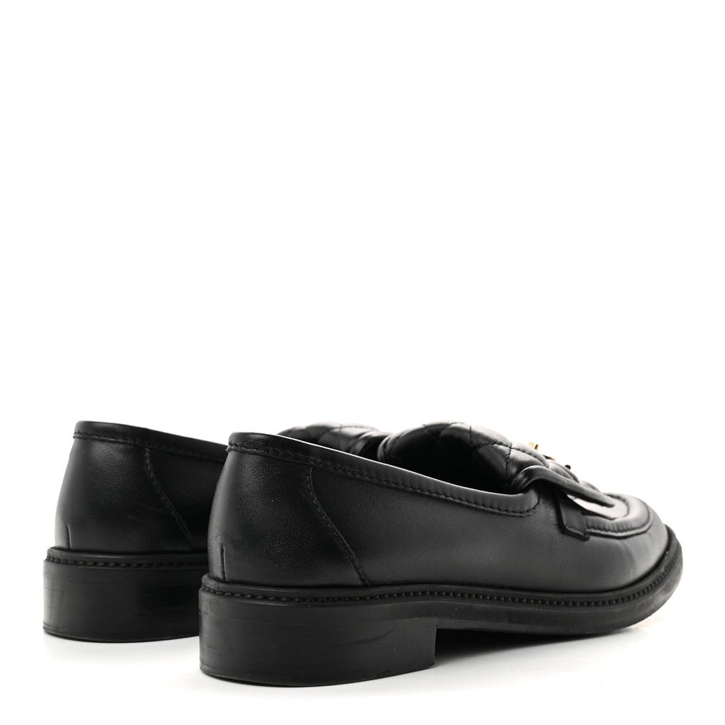 Lambskin Quilted CC Turnlock Loafers 40 Black