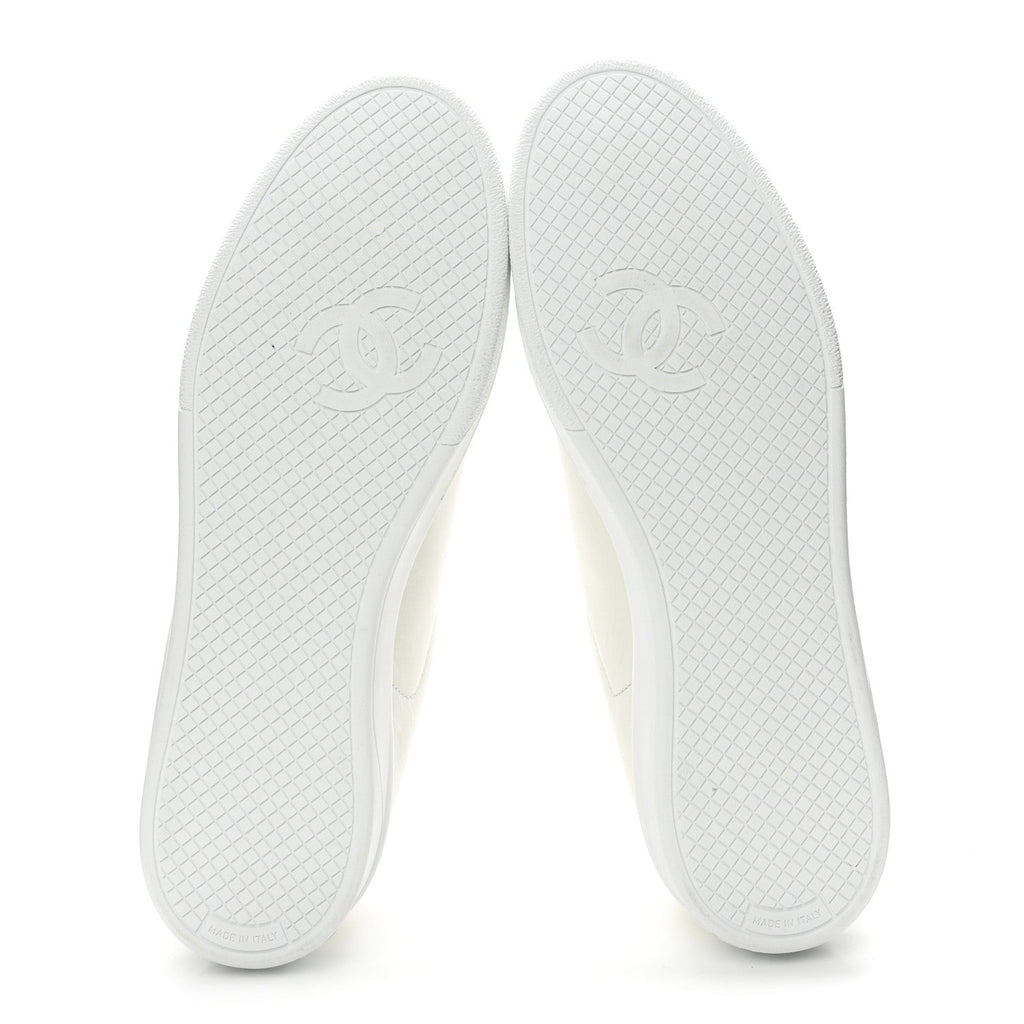 Calfskin CC Womens Sneakers 39.5 White