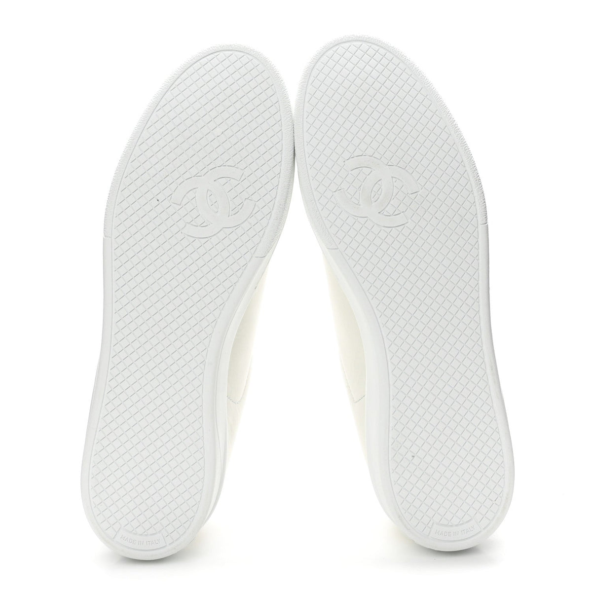 Calfskin CC Womens Sneakers 39.5 White