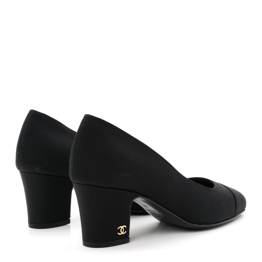 Grosgrain Cap Toe Uniform Pumps 35 Black