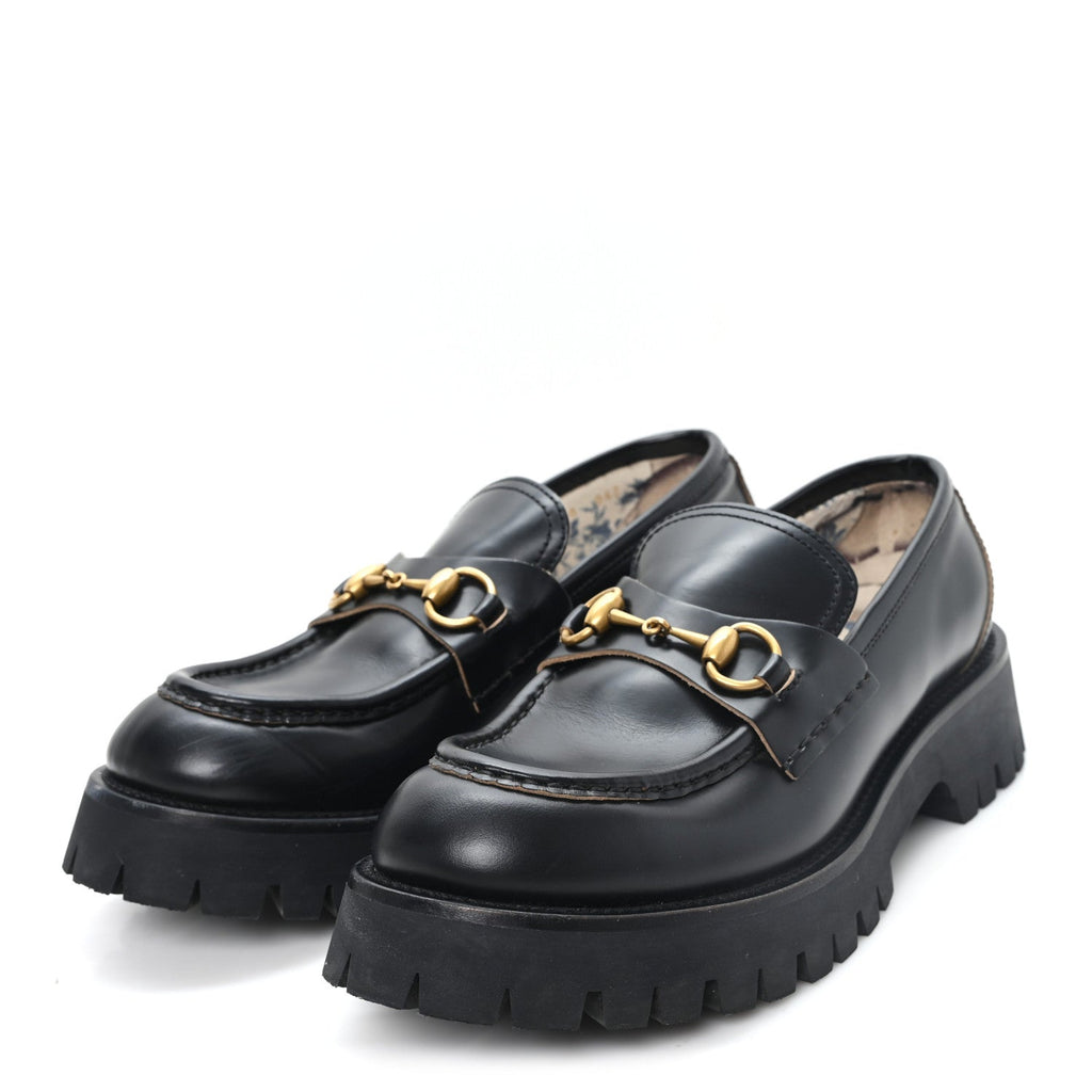 Cordovan Lux Womens Harald Horsebit 25mm Platform Loafers 40 Black
