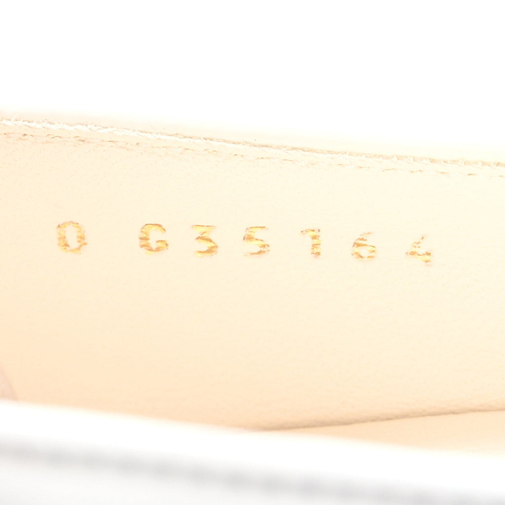Patent Cap Toe Chain Moccasin Loafers 37 White Black