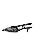 Tela Retino Kid Scamosciato Crystal GG Monogram Square G 35mm Slingback Pumps 36.5 Black