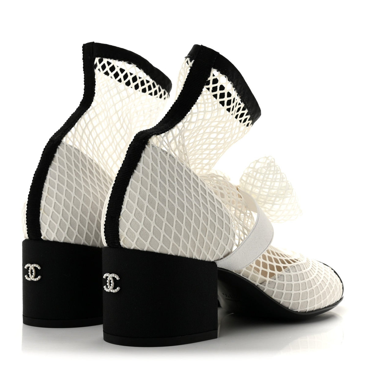 Mesh Kid Suede Patent Mary Jane Short Boots 37.5 White Black