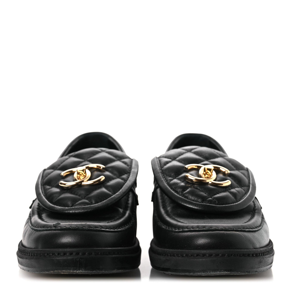 Lambskin Quilted CC Turnlock Loafers 37 Black 37 Black