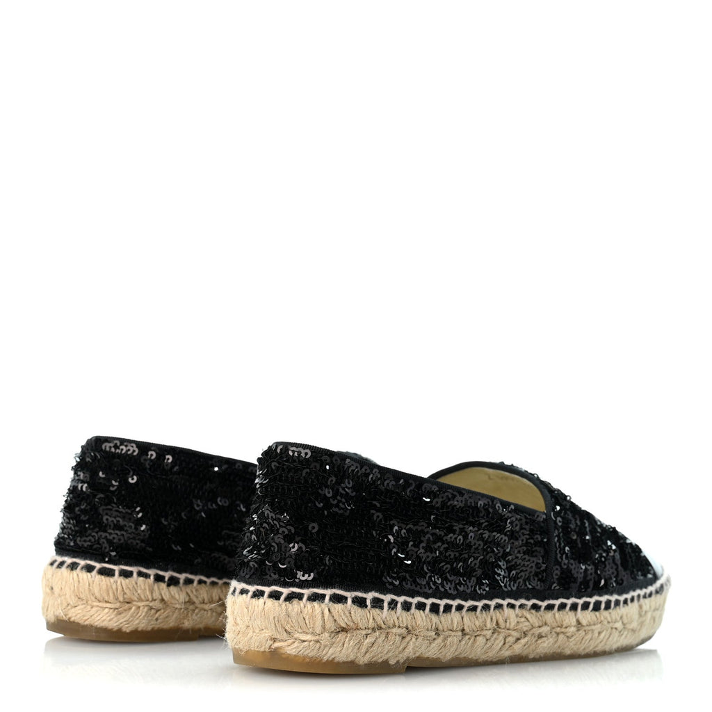 Patent Sequin CC Espadrilles 38 Black