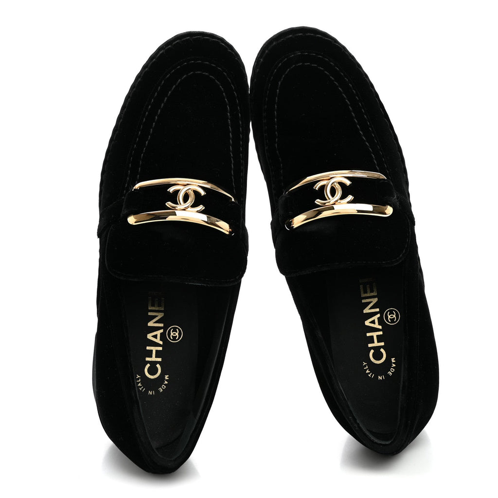 Velvet Metal CC Loafers 38 Black