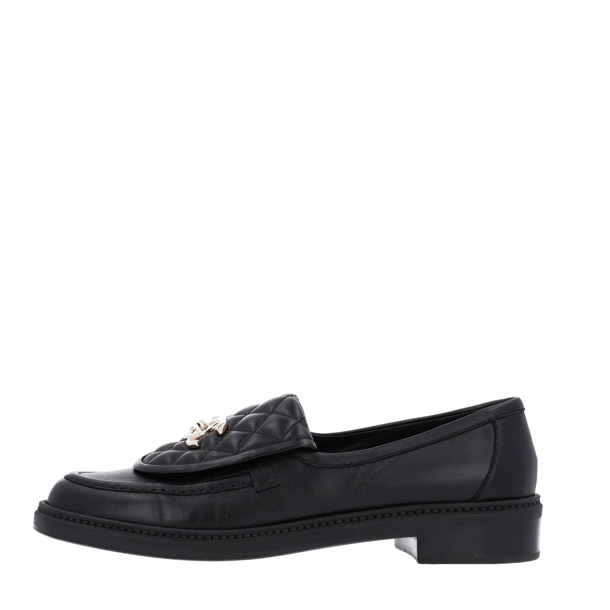 Lambskin Quilted CC Turnlock Loafers 39.5 Black