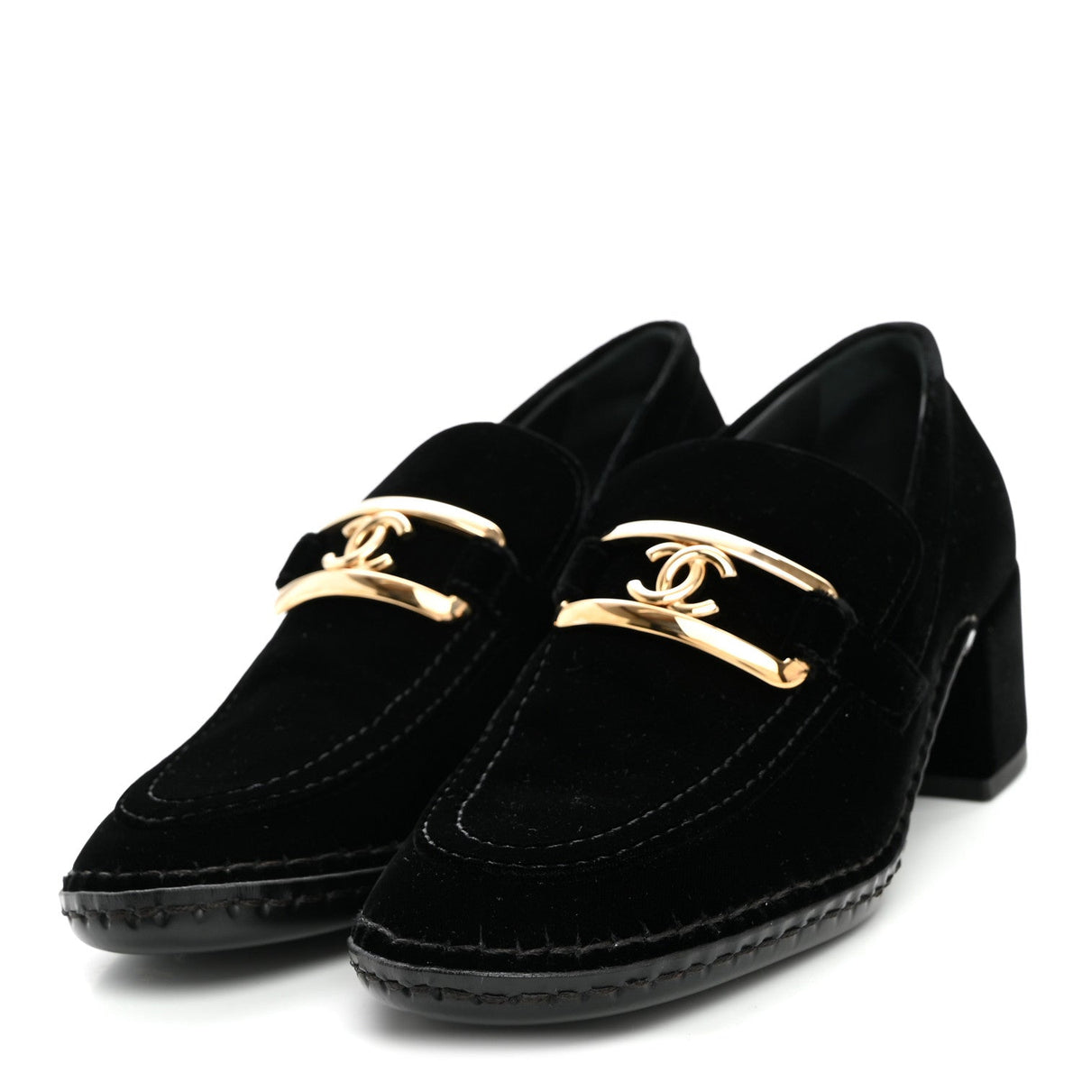Velvet Metal CC Loafers 38 Black