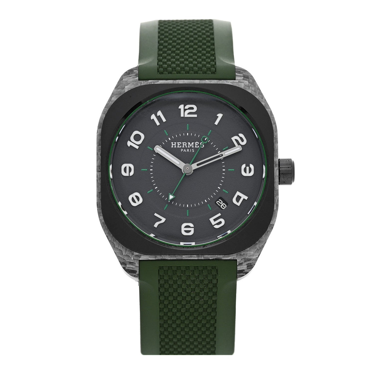 Glass Fiber Ceramic Rubber 39mm H08 Automatic Watch Vert