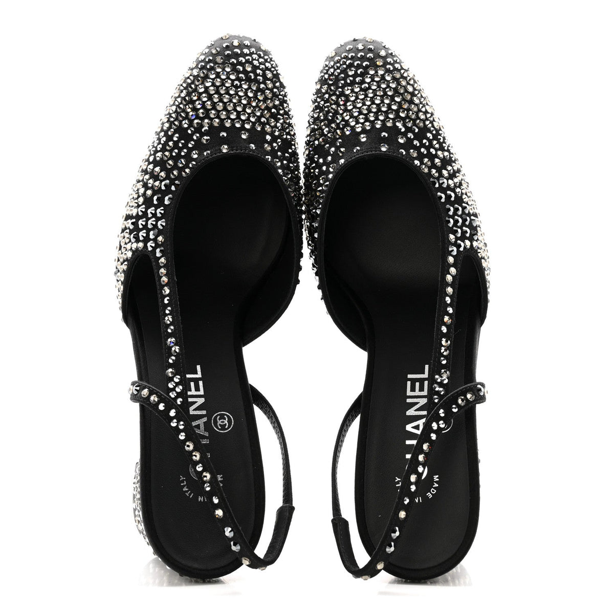 Strass Cap Toe CC Slingback Pumps 39.5 Black