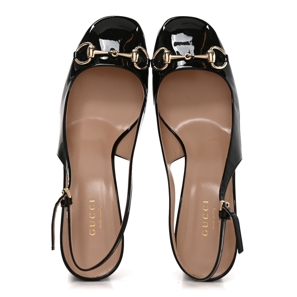 Vernice Crystal Horsebit Lady Slingback Pumps 38.5 Black