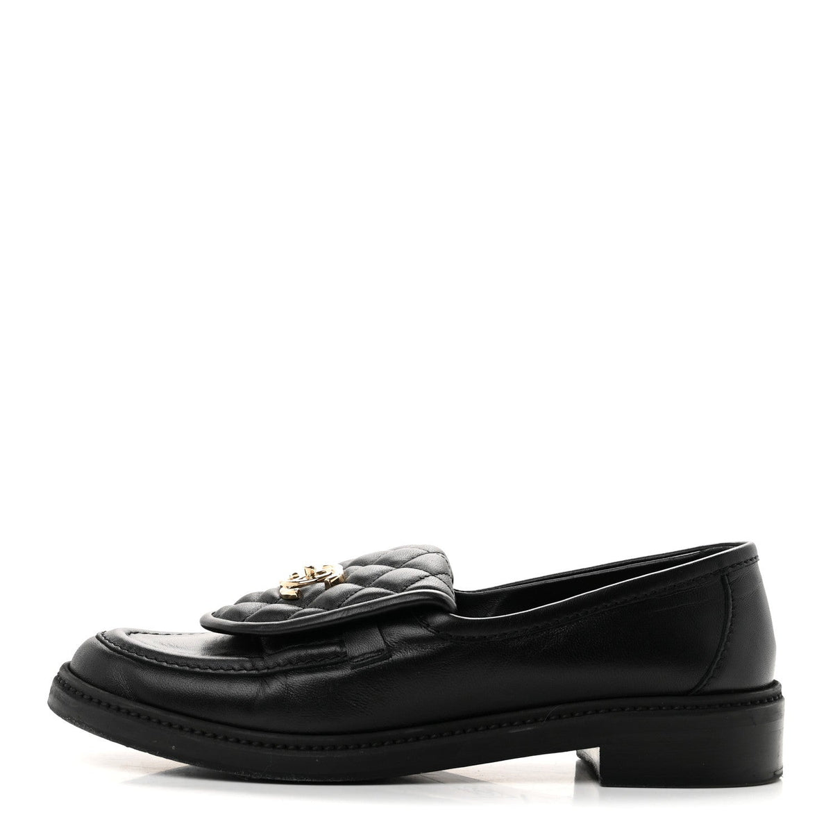 Lambskin Quilted CC Turnlock Loafers 40 Black