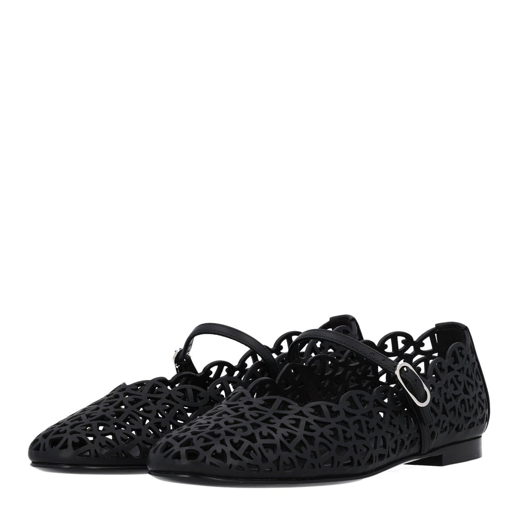 Calfskin Chaine d'Ancre Meli Ballet Flats 36 Black