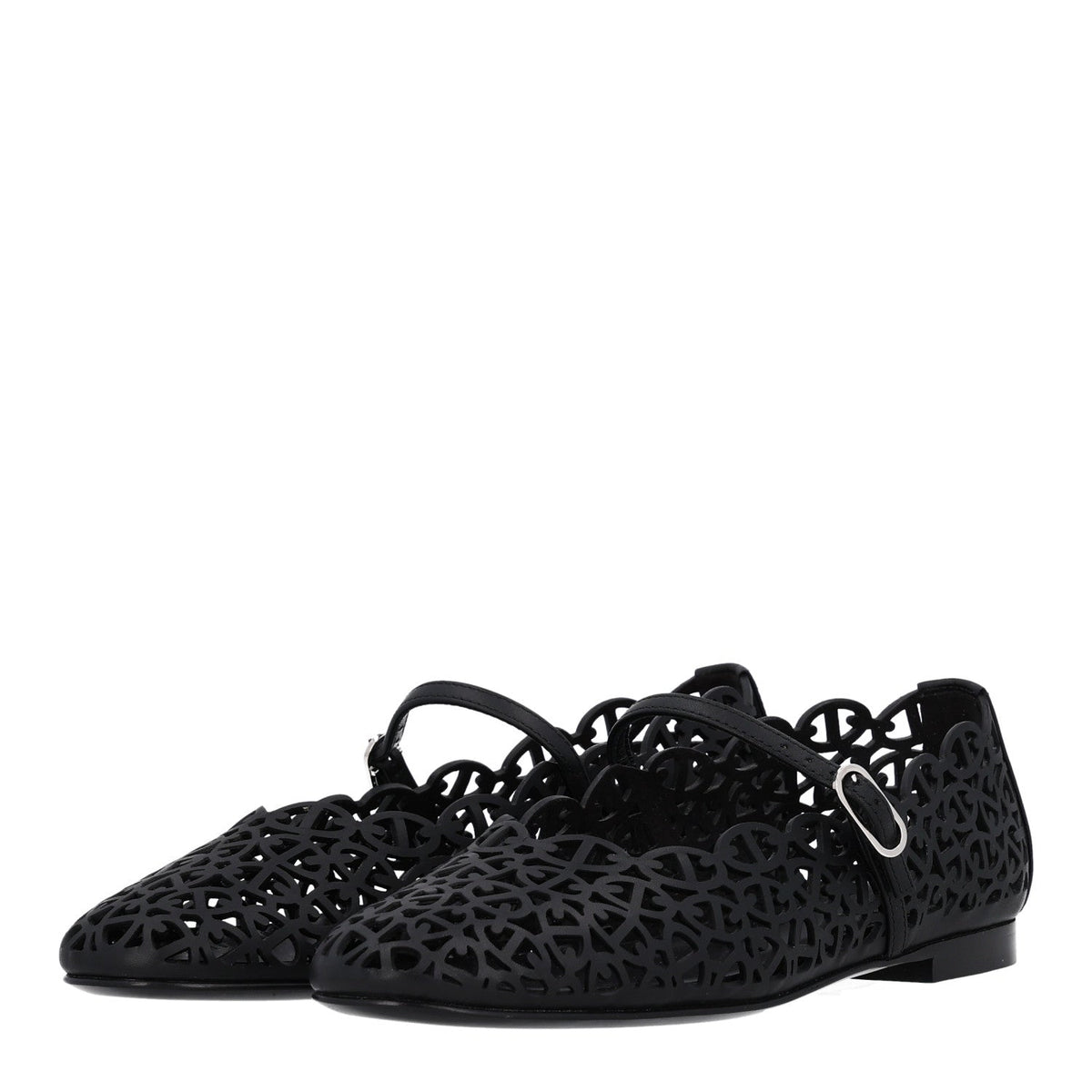 Calfskin Chaine d'Ancre Meli Ballet Flats 36 Black