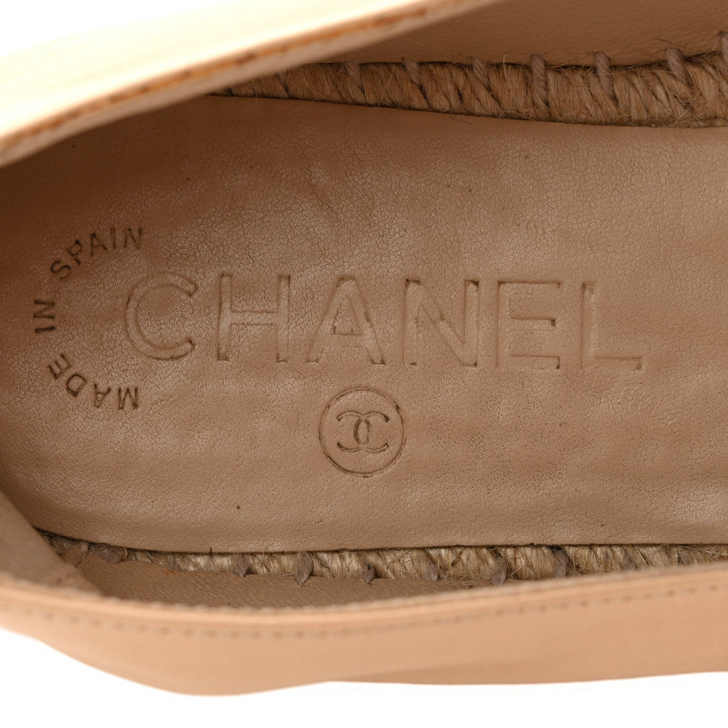 Lambskin CC Espadrilles 37 Beige Black