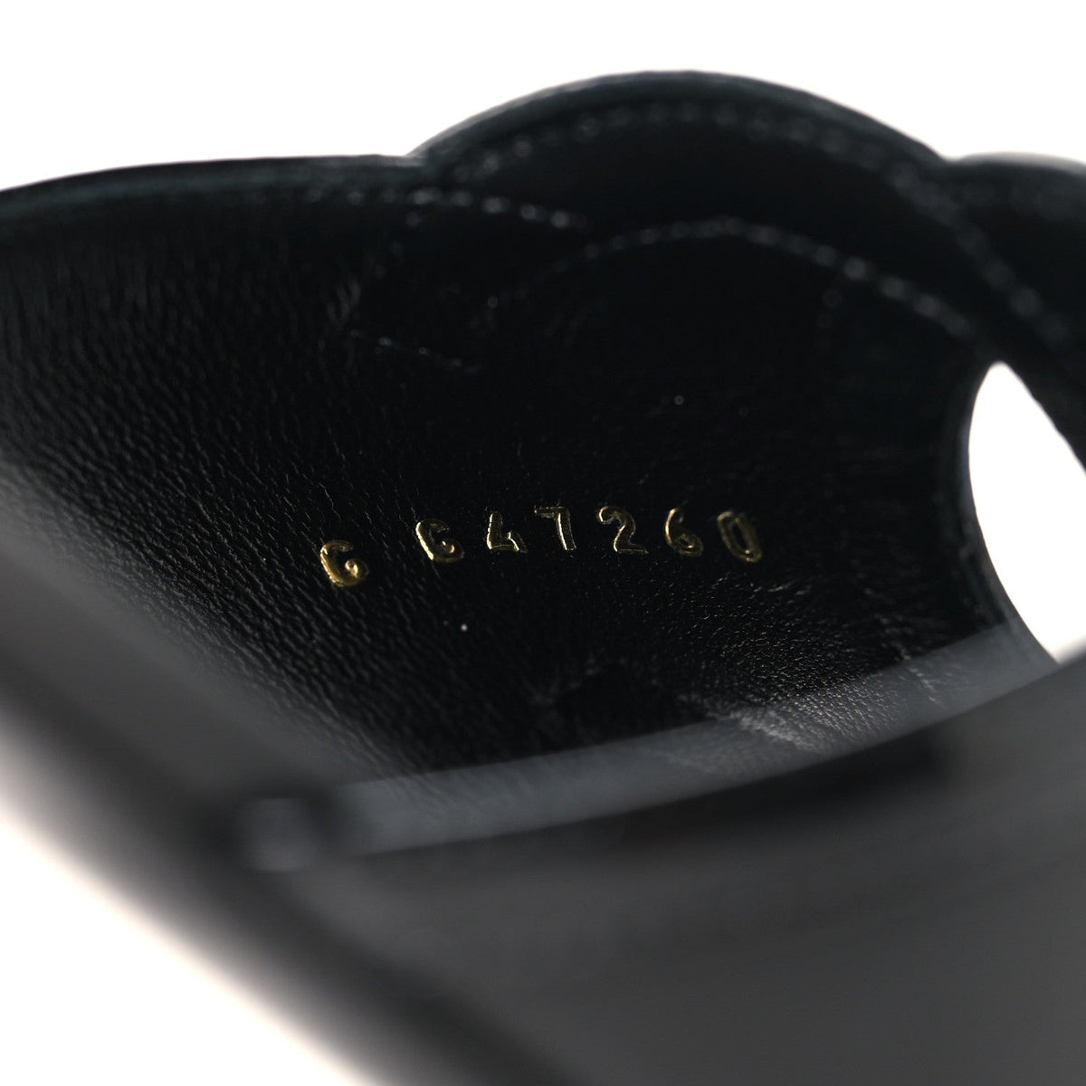 Lambskin Patent Calfskin CC Cutout Mules 38 Black