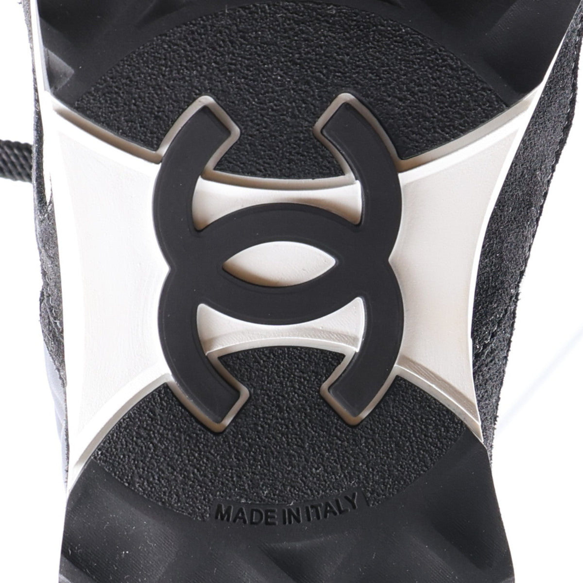 Suede Calfskin Quilted Sneakers 36.5 Black