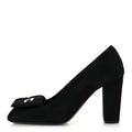Lambskin Turnlock CC Pumps 38 Black Ivory
