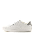 Calfskin Miro Soft Interlocking G Perforated Womens Ace Sneakers 38.5 White Grey Sky