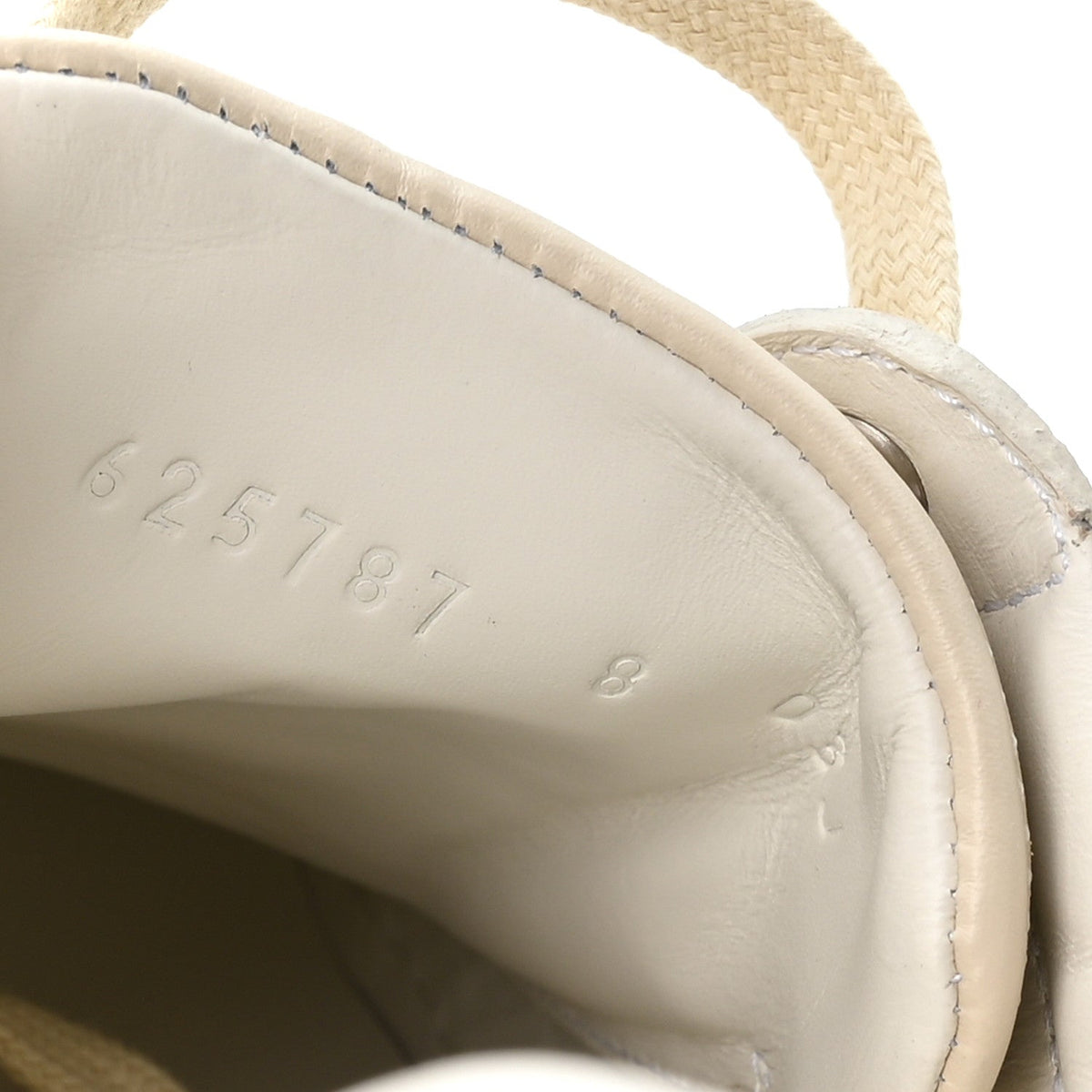 Calfskin GG Tennis Embossed Mens Ace Sneakers 8 Mystic White