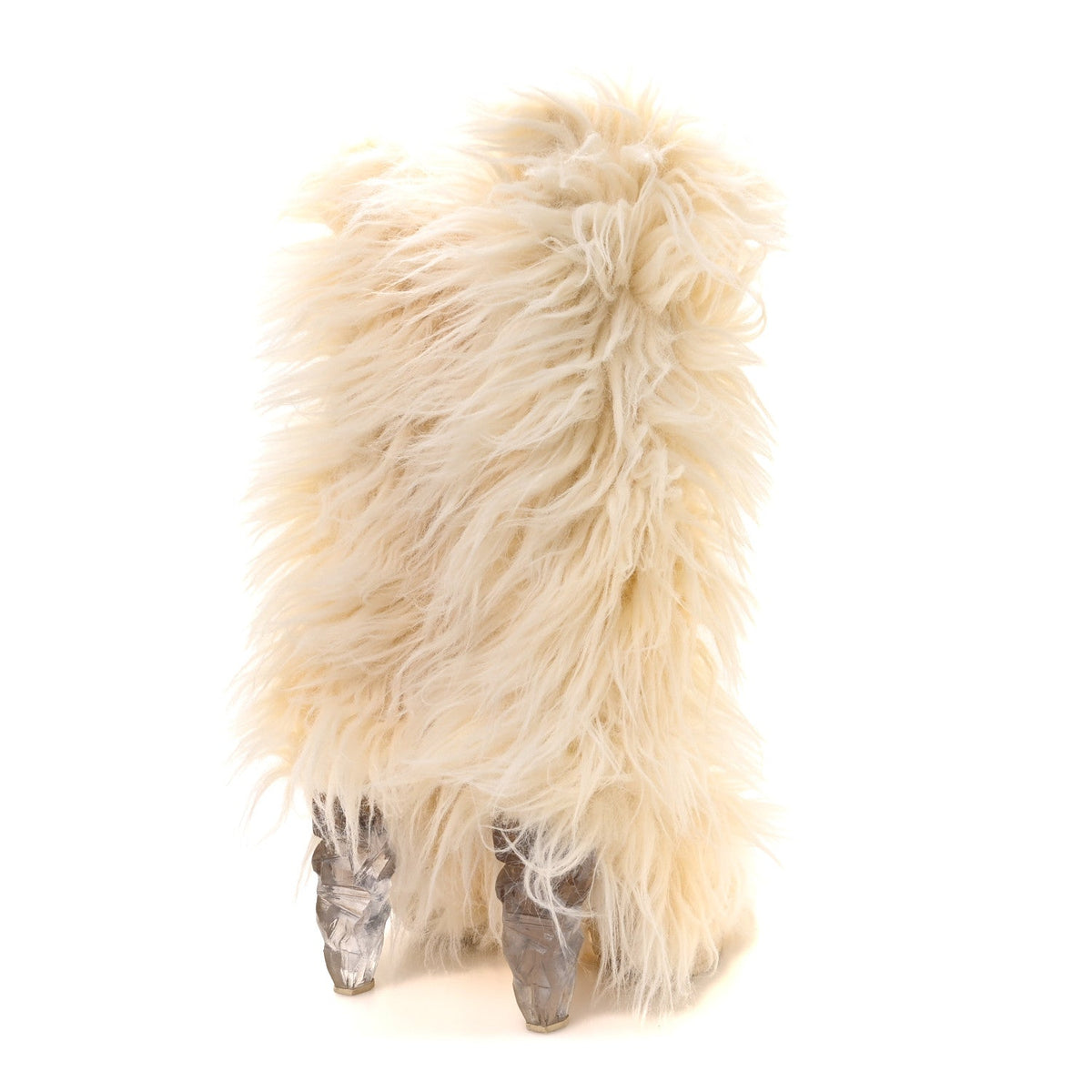 Fantasy Fur Icicle Heel Mukluks Boots 39 Ecru