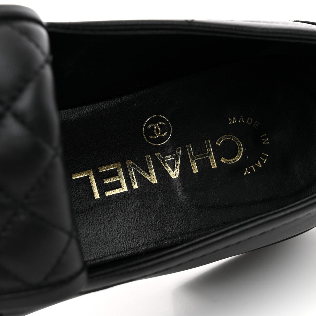 Lambskin Quilted CC Turnlock Loafers 37.5 Black 37.5 Black