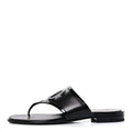 Lambskin Patent Calfskin CC Thong Sandals  37 Black