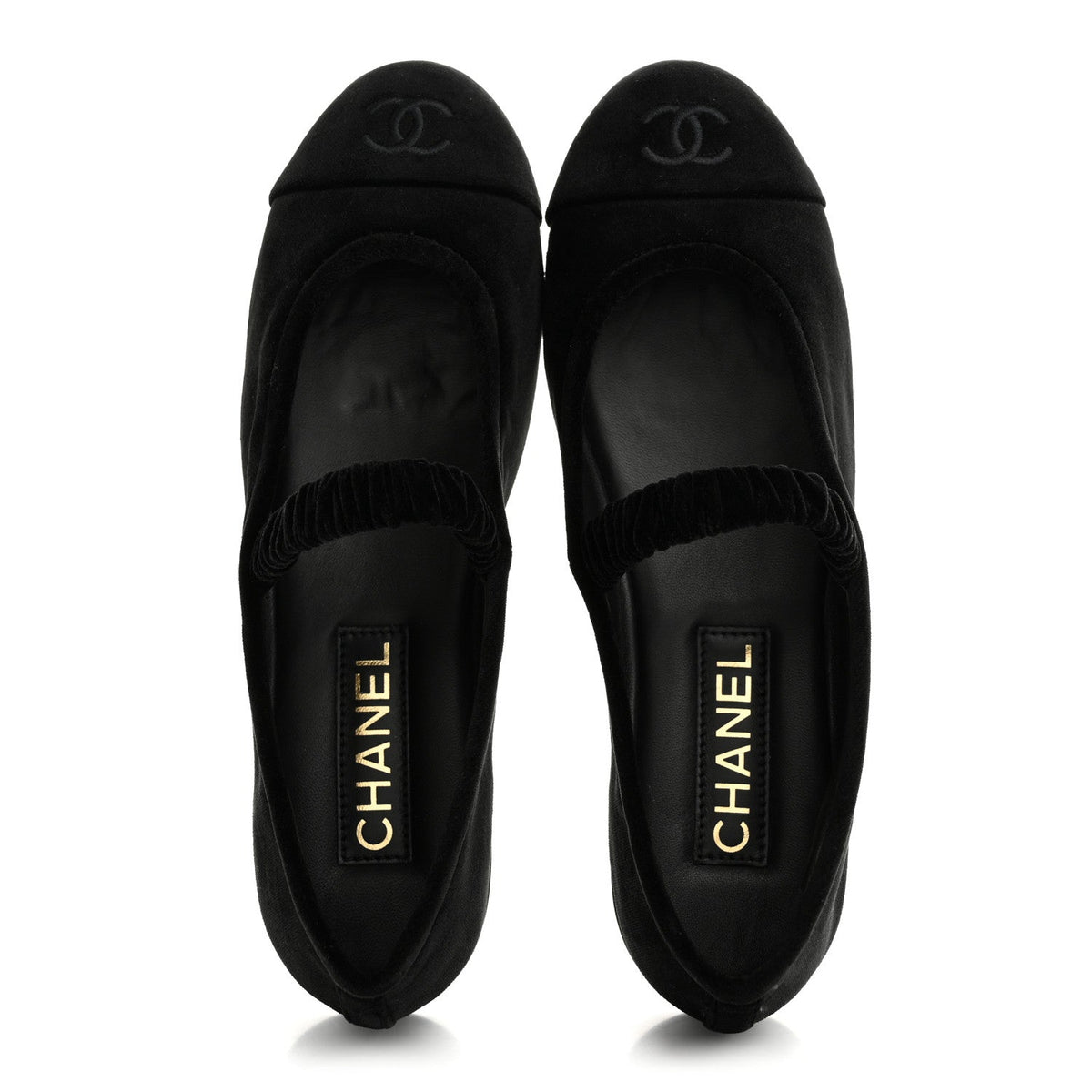 Velvet Mary Jane Flats 39 Black