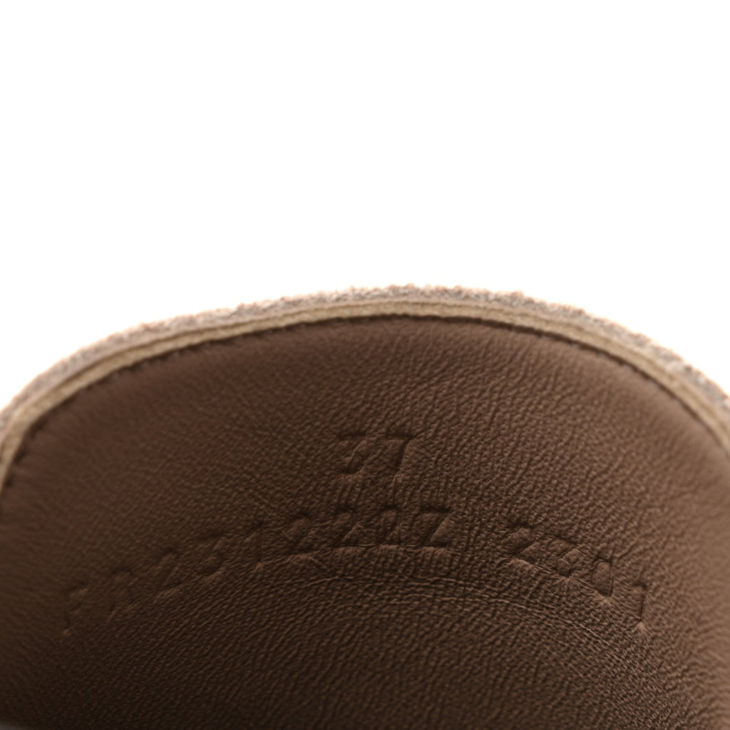 Suede Calfskin Womens Go Mules 37 Beige Nude