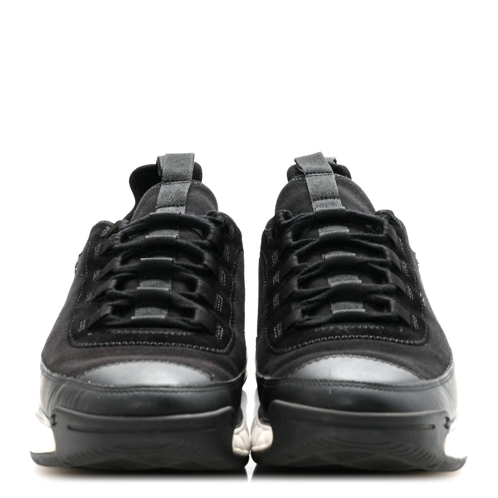 Velvet Calfskin Mixed Fibers Mens CC Sneakers 41 Black