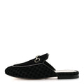 Velvet GG Monogram Womens Princetown Slippers 37.5 Black