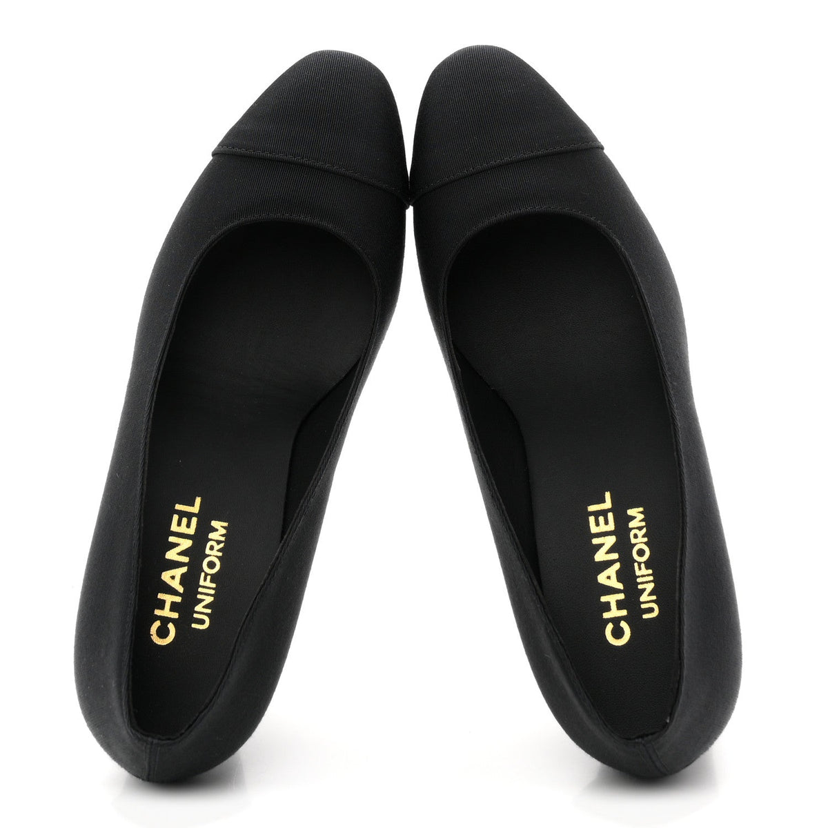 Grosgrain Cap Toe Uniform Pumps 35 Black