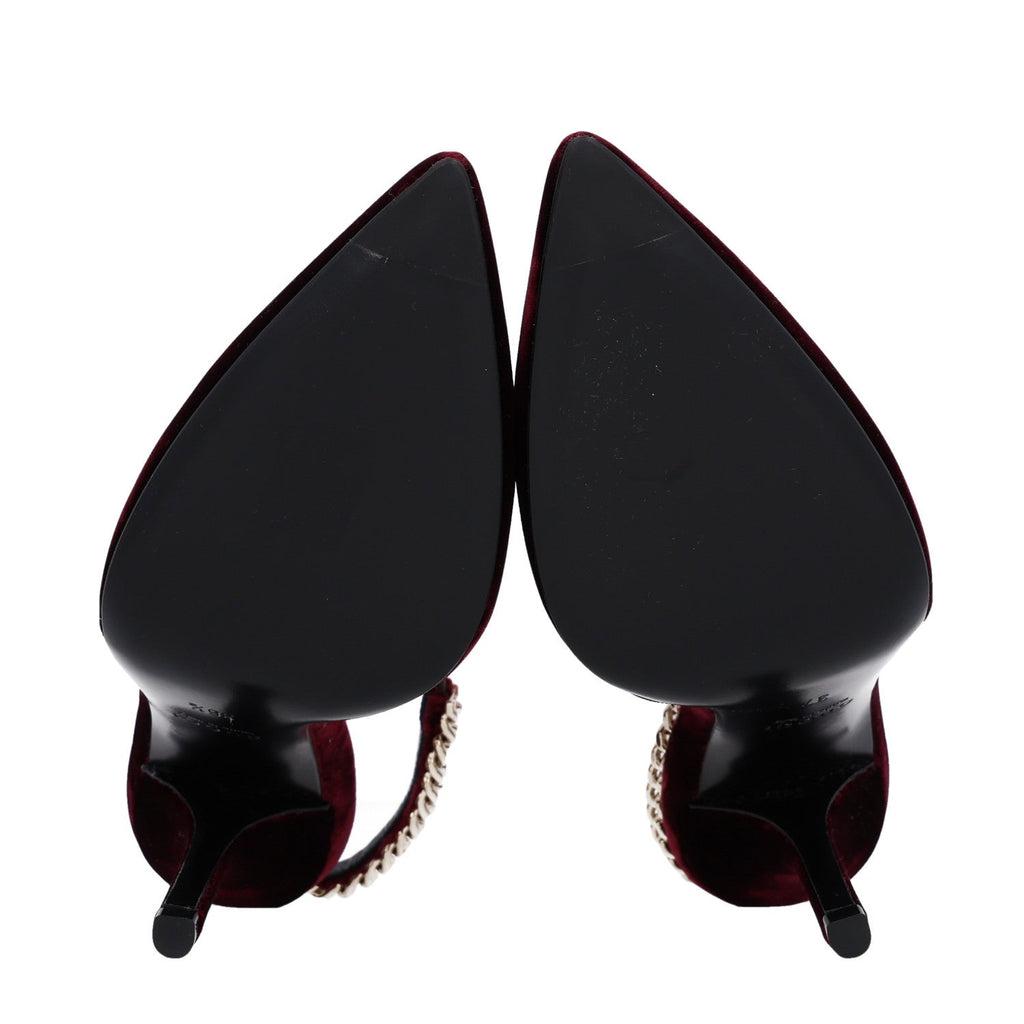 Velvet Crystal Nappa Charlotte Slingback Pumps 36.5 New Vineyard