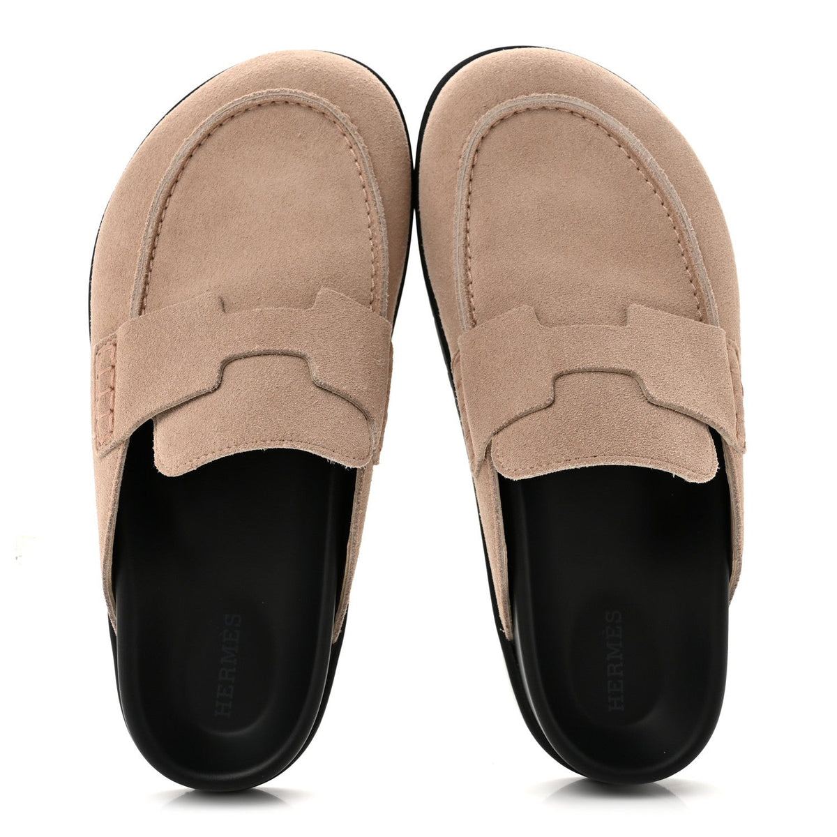 Suede Calfskin Womens Go Mules 37 Beige Nude