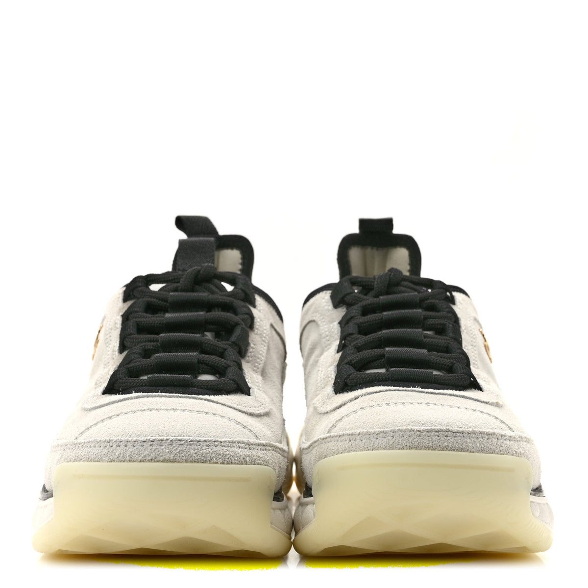 Suede Calfskin Nylon Grosgrain CC Sneakers 38 White