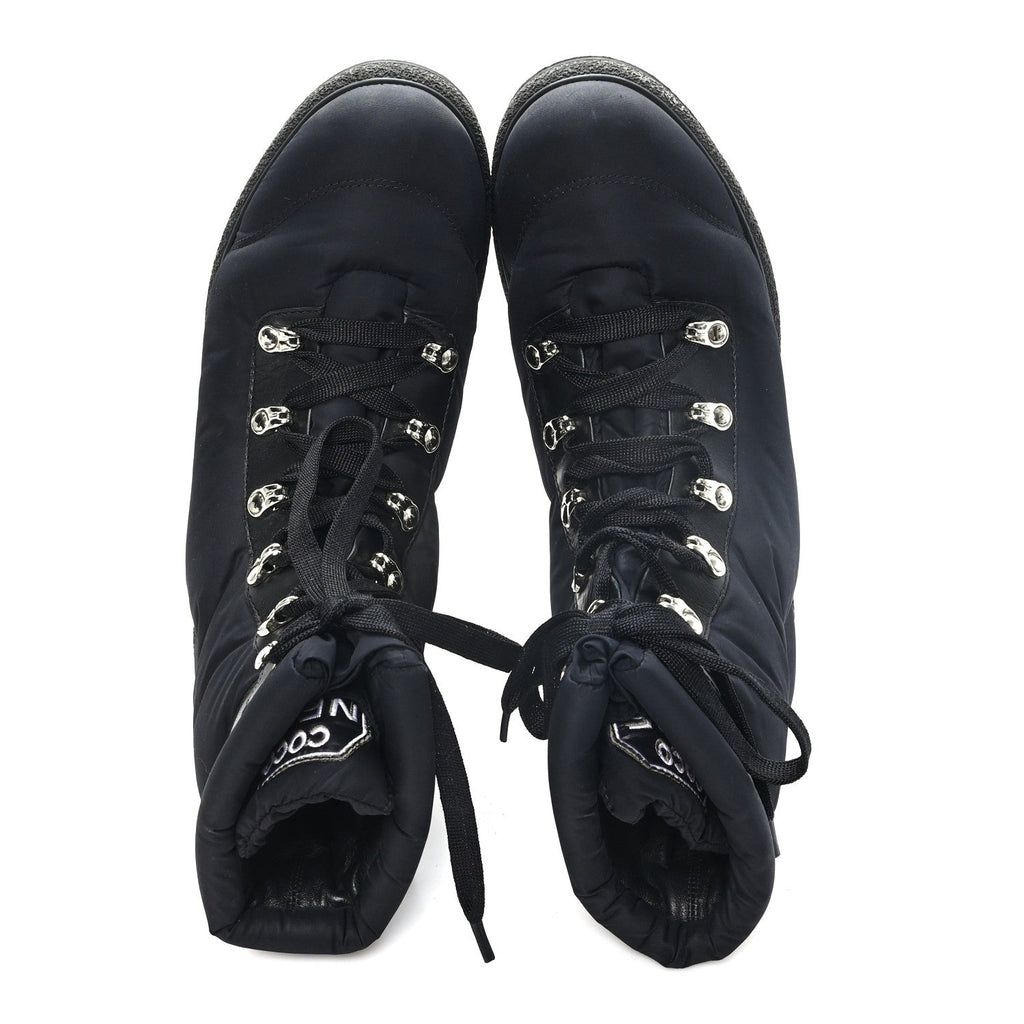 Nylon Calfskin Womens Coco Neige Short Boots 40 Black