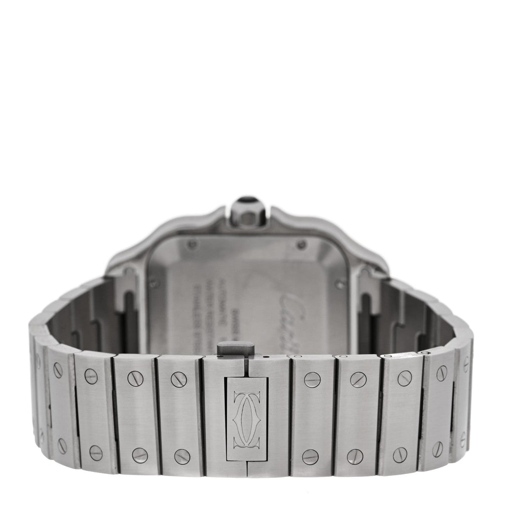 Stainless Steel 39.8mm Santos De Cartier Automatic Watch Black