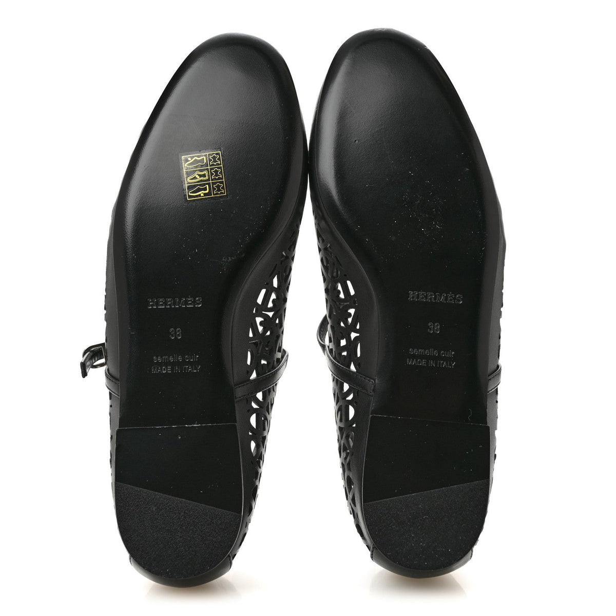 Calfskin Chaine d'Ancre Meli Ballet Flats 38 Black