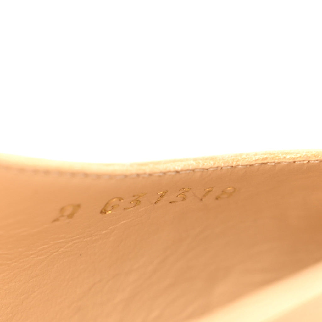 Goatskin Grosgrain Cap Toe CC Slingback Pumps 38 Beige Black