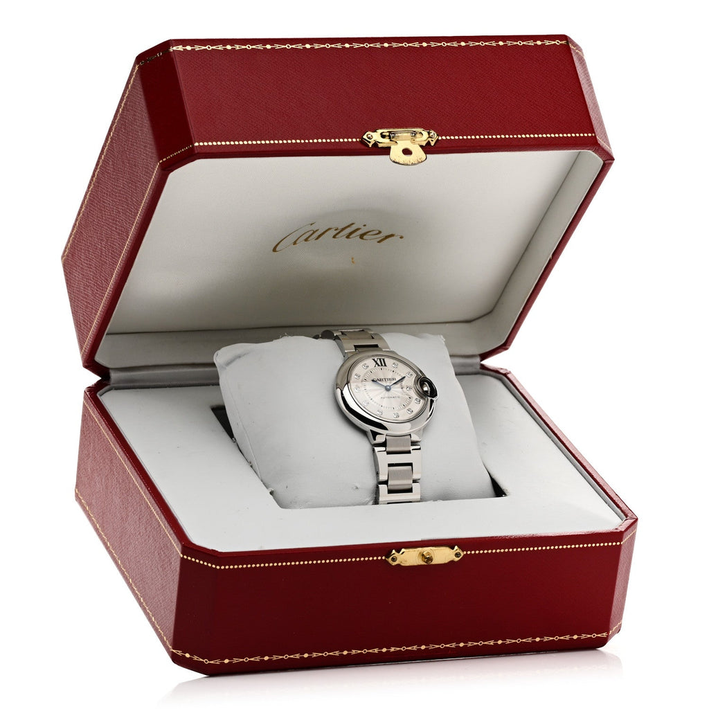 Stainless Steel Diamond 33mm Ballon Bleu De Cartier Automatic Watch