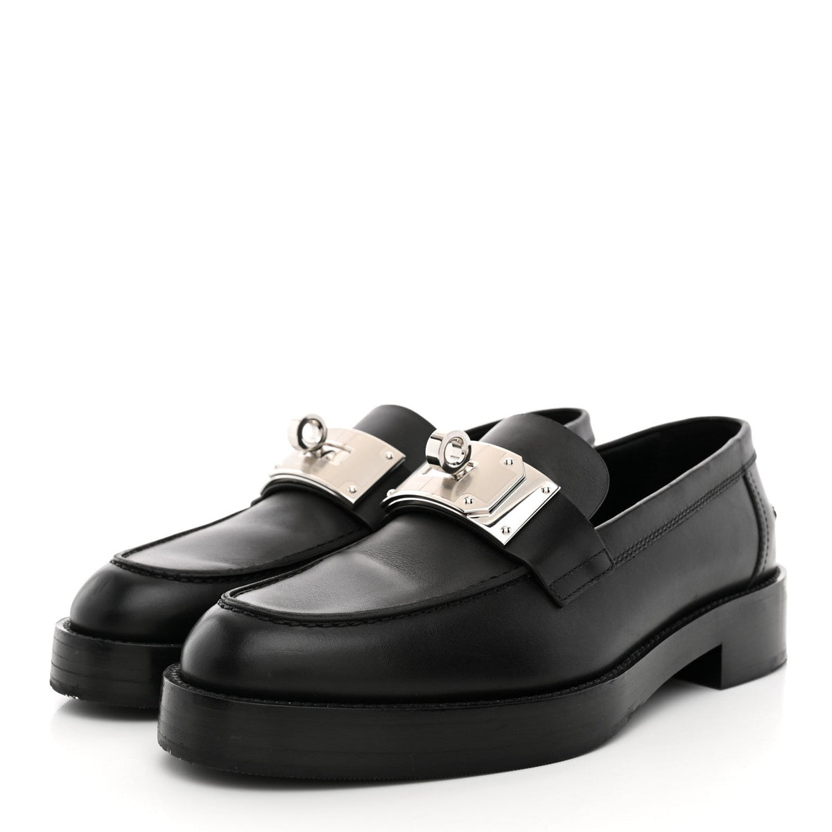 Calfskin Womens Hot Loafer 38 Black